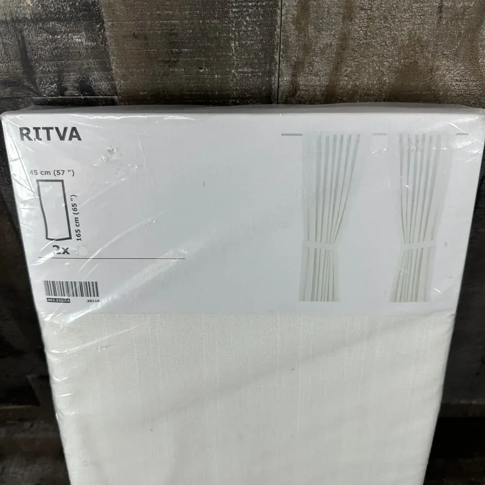 IKEA RITVA WHITE‎ PAIR CURTAINS [2 PANELS] 57